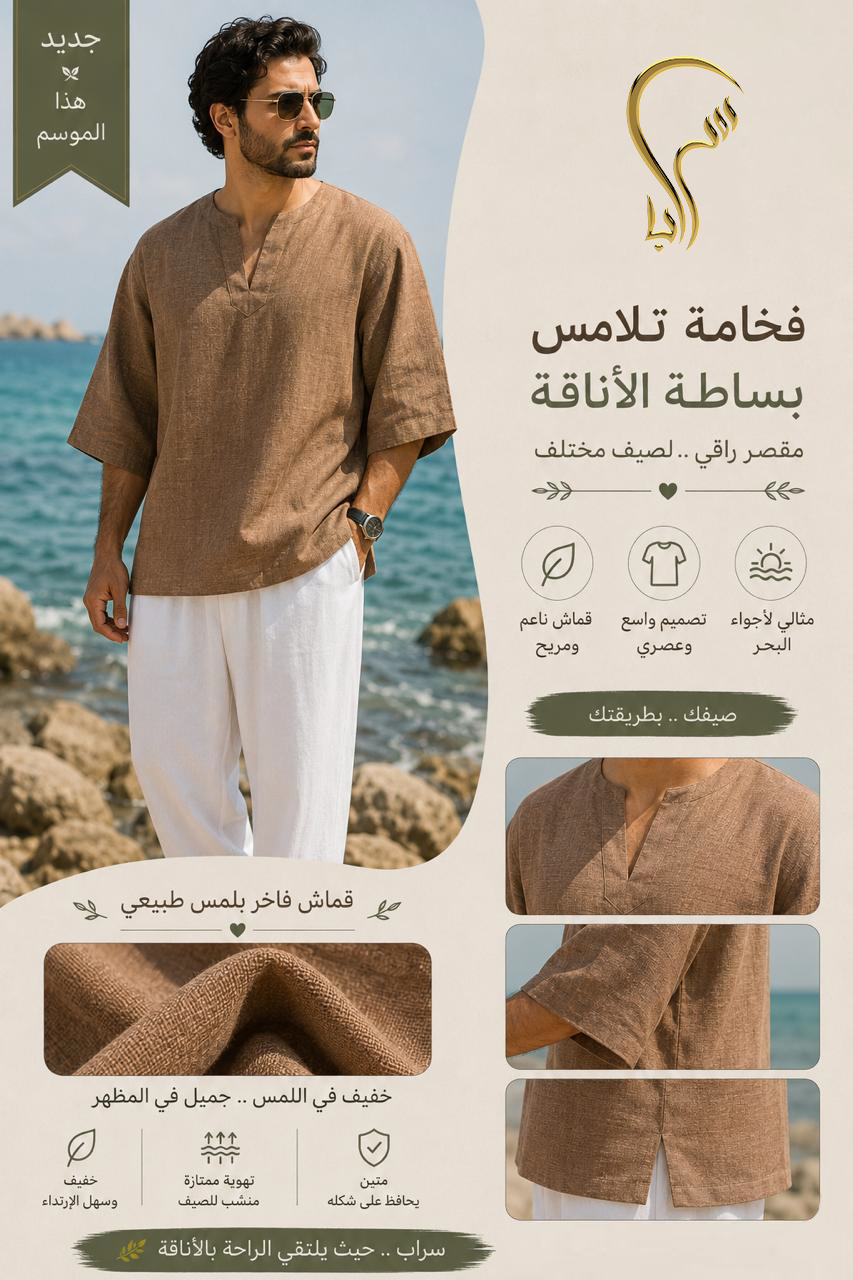 Brown Men's Linen Shirt