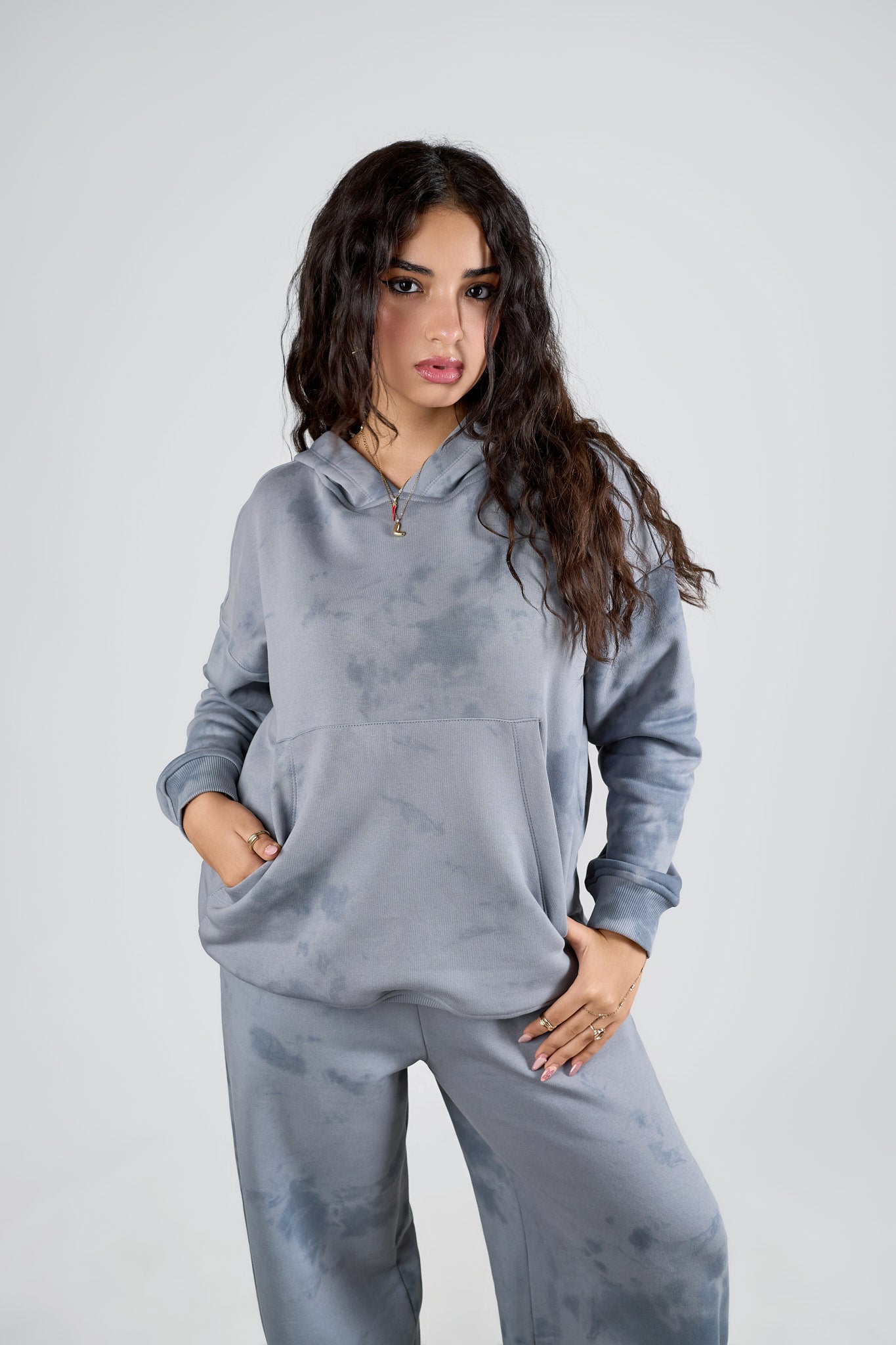 Cloud Grey Tie-Dye Loungewear Set