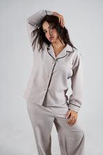 Premium Beige Winter Lounge Pajama Set