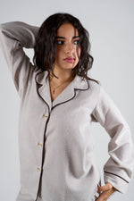 Premium Beige Winter Lounge Pajama Set