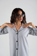 Ash Blue Botton-Down Night Dress