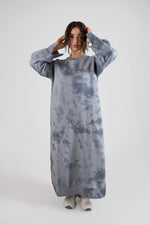 Cloud Grey Tie-Dye Sweatshirt Dress