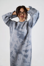 Cloud Grey Tie-Dye Sweatshirt Dress
