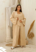 Long Full Length Champagne Silky Satin Warm Wrap Robe