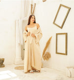 Champagne Satin Pajama Set with Matching Robe