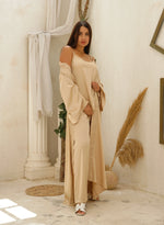 Champagne Satin Pajama Set with Matching Robe