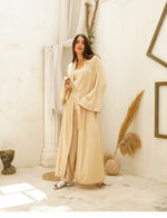 Champagne Satin Pajama Set with Matching Robe