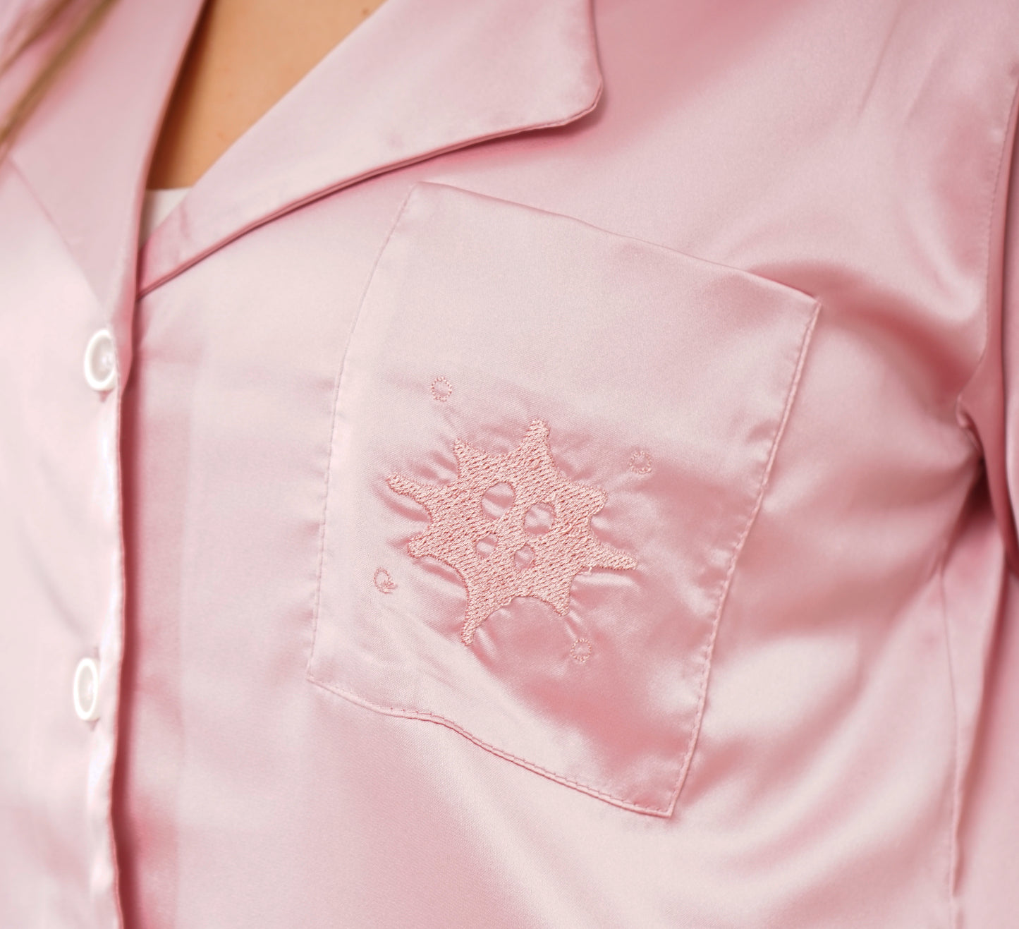 Pink Satin Short Pajama Set