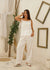 Sleeveless White Lace ٍSatin Pajama Set