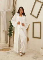 Long Full Length White Silky Satin Warm Wrap Robe