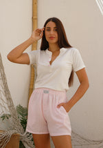 Pink Cotton Striped Pajama Short