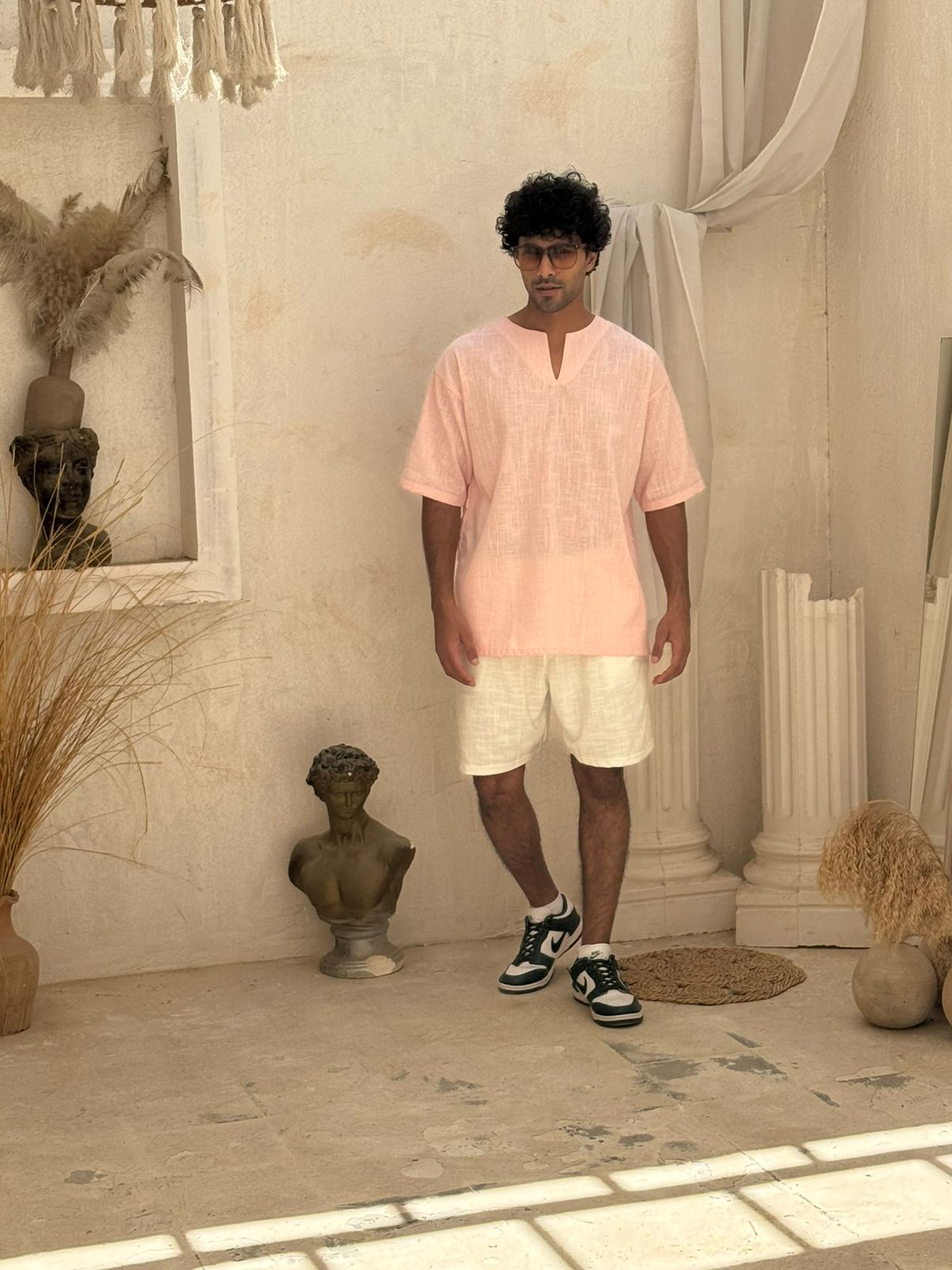 Pink Men's Linen Shirt